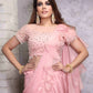 Peach Pearl Work Saree