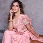 Peach Pearl Work Saree