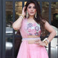 Pink Floral Blouse And Skirt