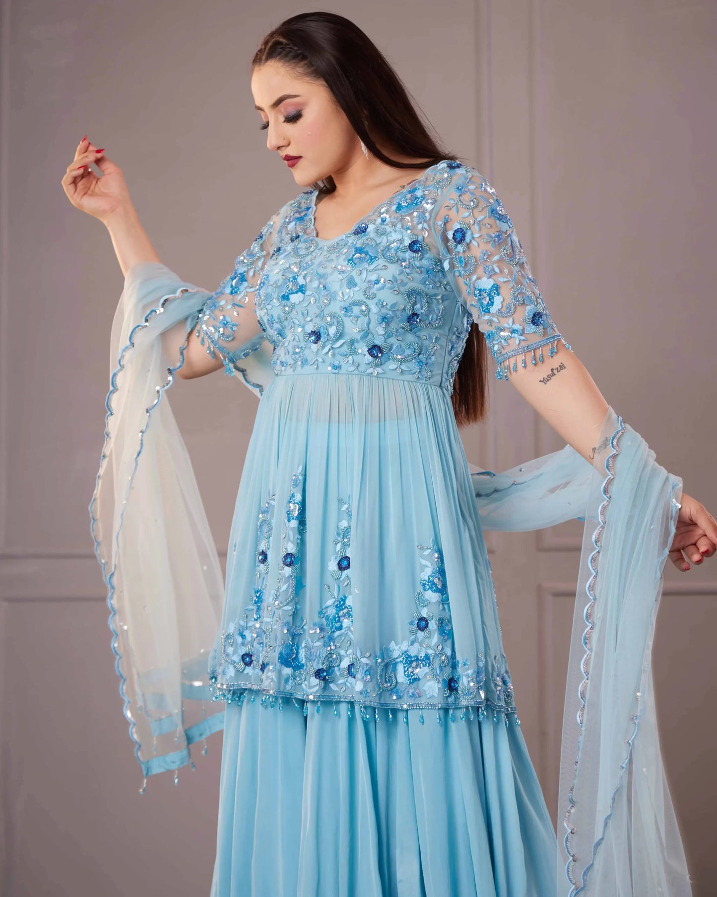 Powder Blue Sharara