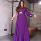 Purple Pleated Gown