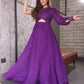 Purple Pleated Gown