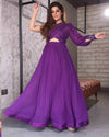 Purple Pleated Gown