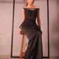 Black structured top and skirt