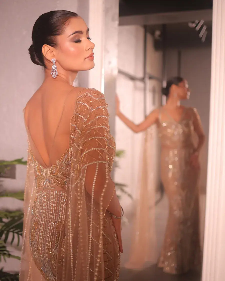 Bronze gold gown