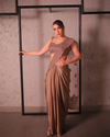 Greige drape saree