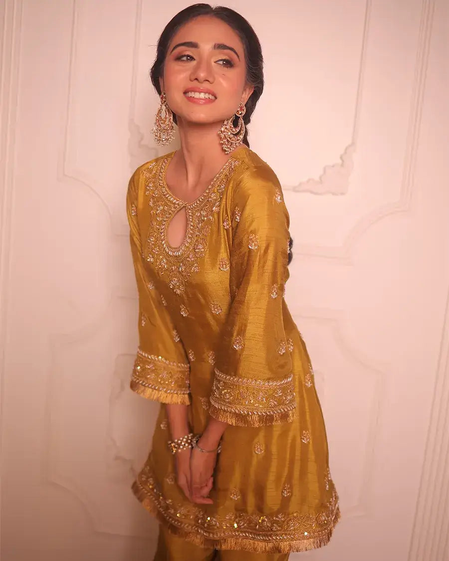Olive mustard outfit