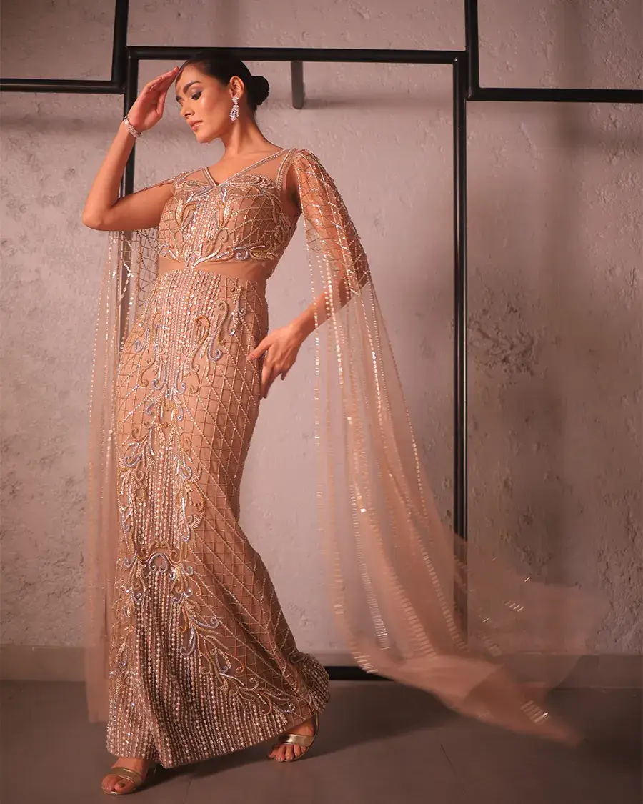 Bronze gold gown