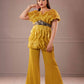 Olive Yellow Ruffled Coordset