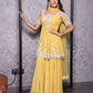Yellow Dori Work Sharara Set