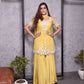 Yellow Dori Work Sharara Set