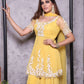 Yellow Dori Work Sharara Set